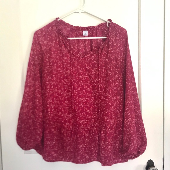 Old Navy Peplum Flower Print Blouse - Picture 2 of 7